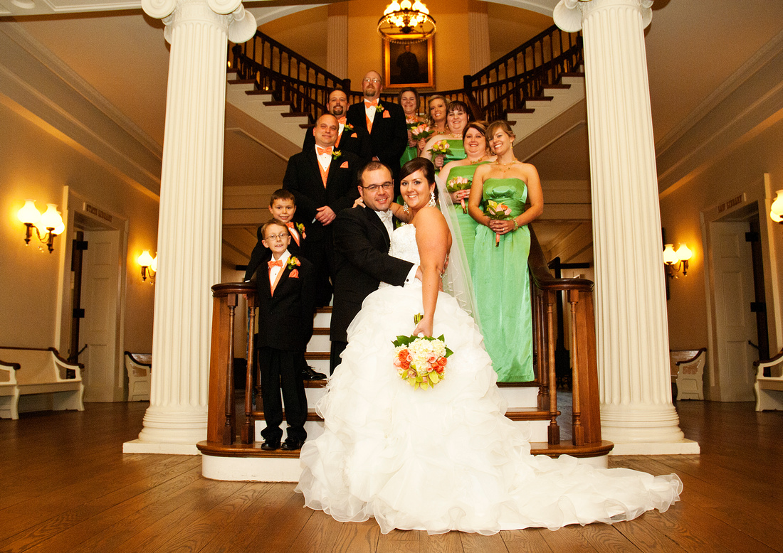 Wedding Party at Old State Capitol in Springfield Illinois