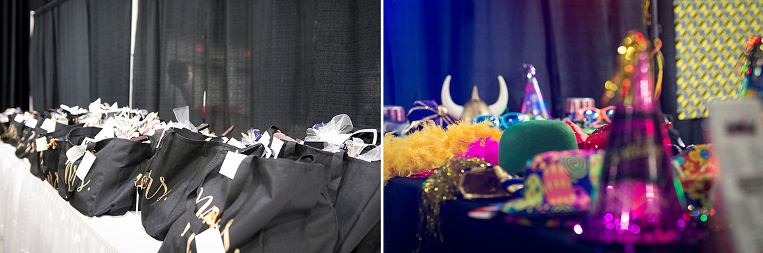 Images of an event expo featuring wedding vendors 