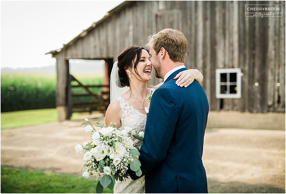 Outdoor Wedding Photographs captured on a Farm in Peoria, Illinois